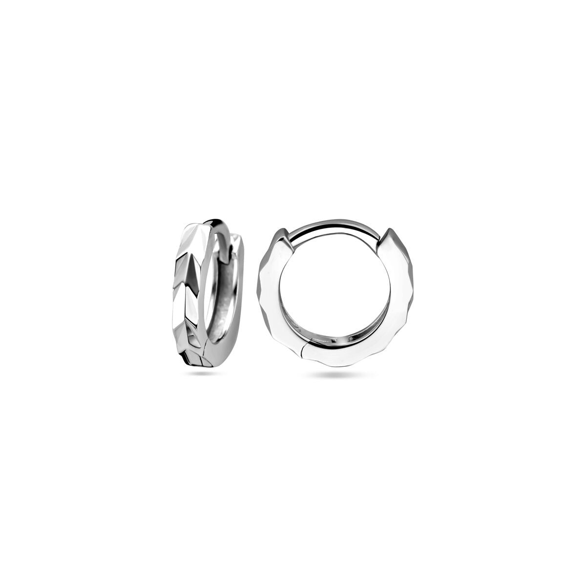 drop earrings flat silver rhodium plated