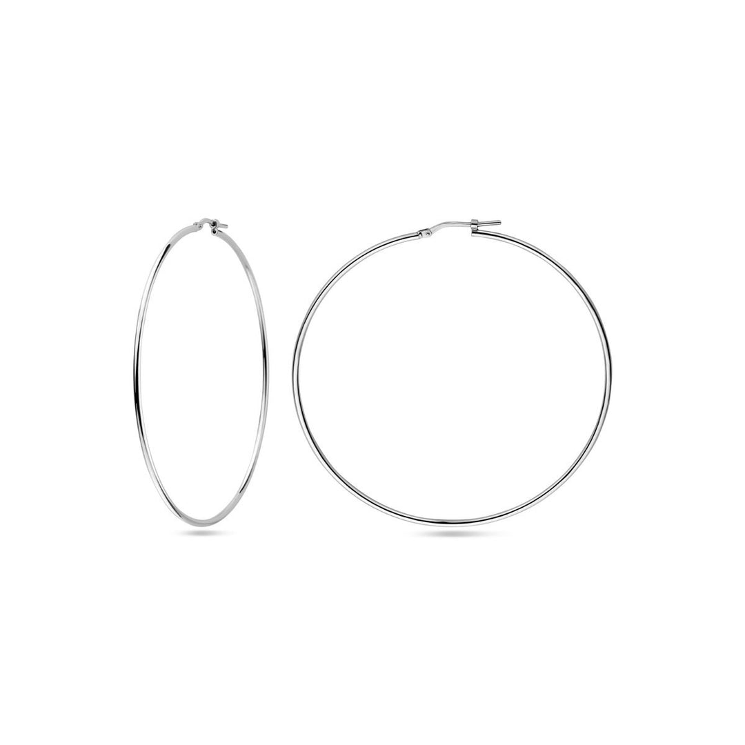 Gerhodineerd zilveren dames oorringen met scharniersluiting