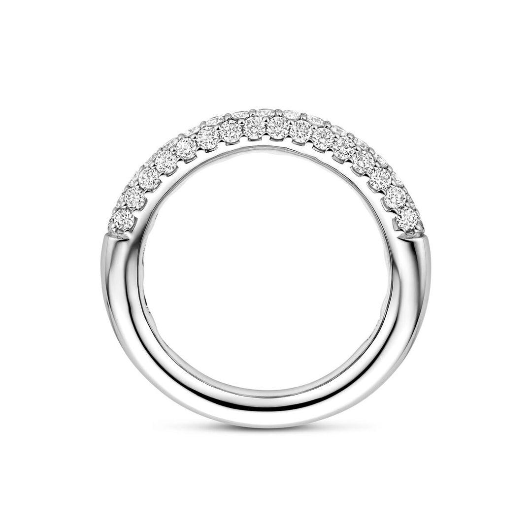 14k witgouden ring met pavé gezette diamanten