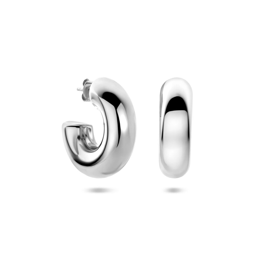 Stalen Oorringen Zilverkleurig – 31x10mm