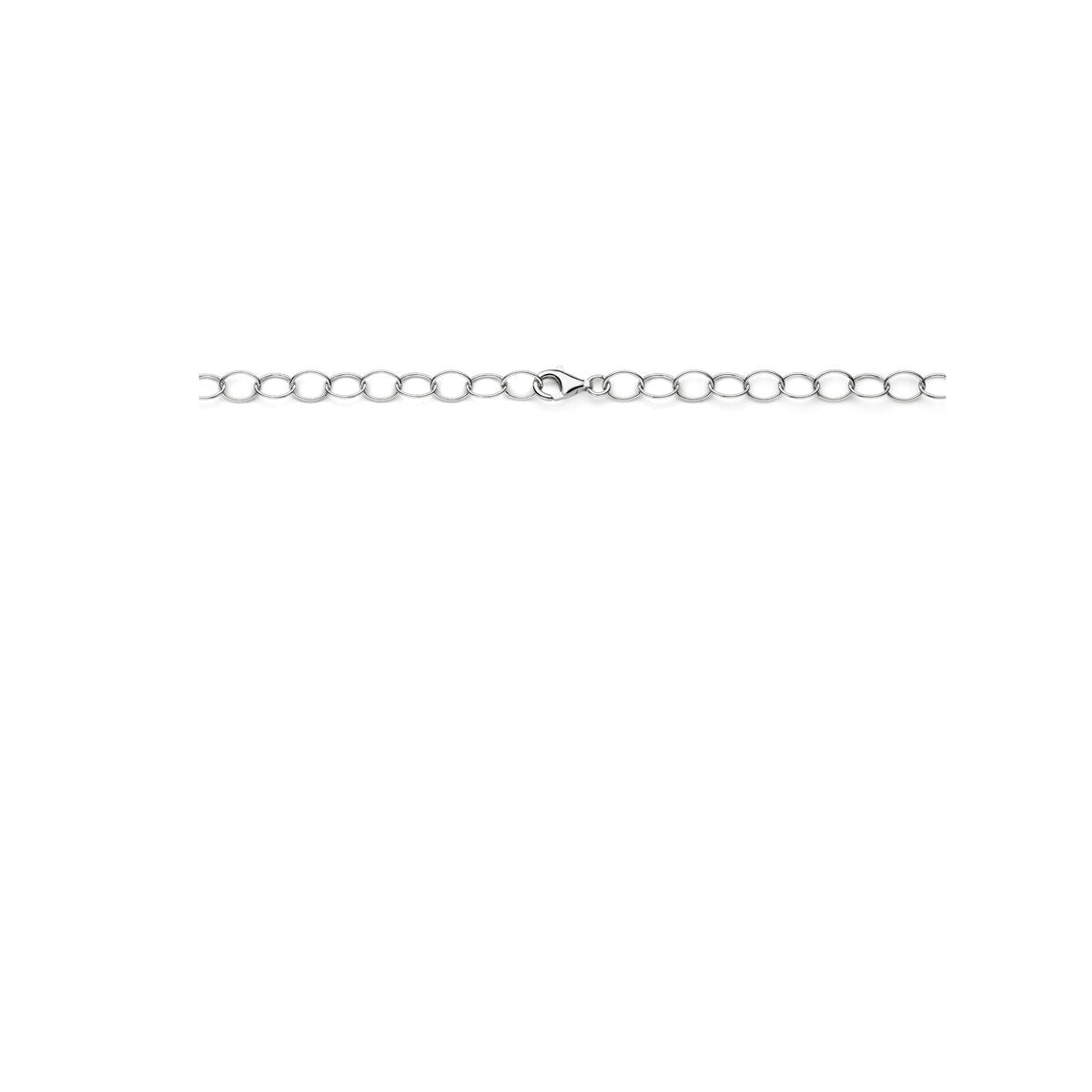 Zilveren collier gerhodineerd 925 met brede anker schakels – 11 mm 45 cm