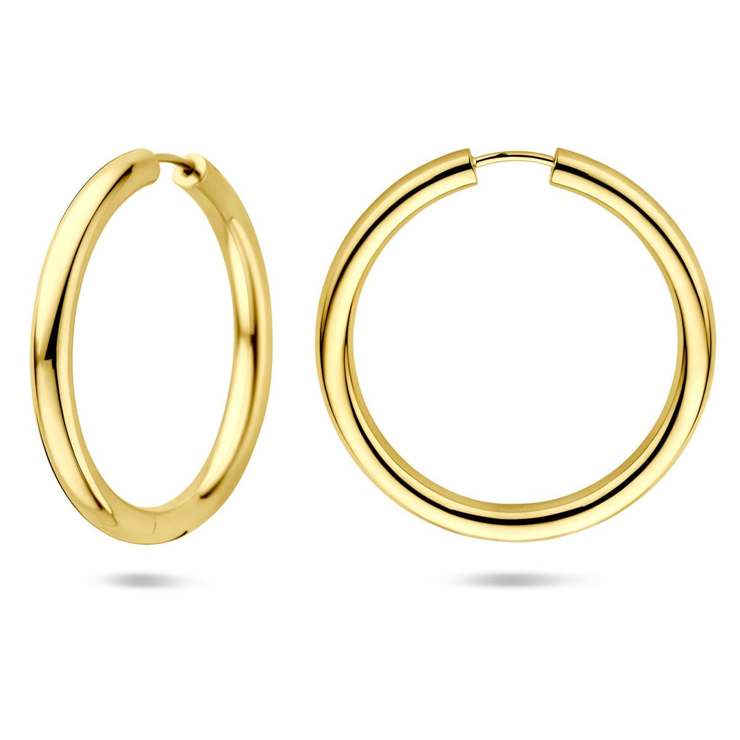 Verguld zilveren klapoorringen 925 – 39 mm