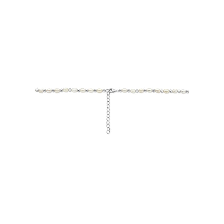 Gerhodineerd 925 zilveren collier met parels