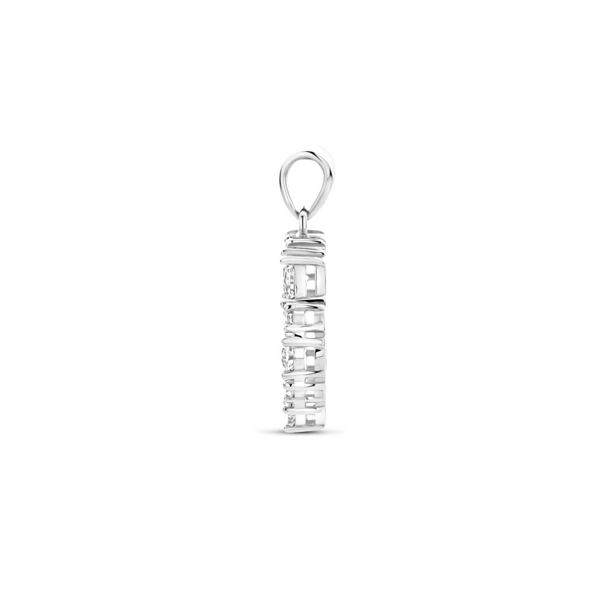 Gerhodineerd Zilveren Hanger Dames – Ronde Hanger met Briljantgeslepen Zirkonia