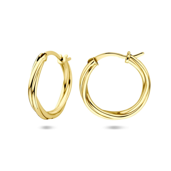 Vergulde zilveren oorringen dames – gedraaid ontwerp