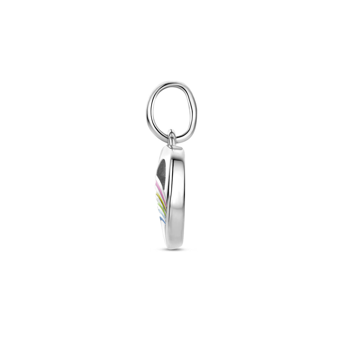 pendant heart enamel silver rhodium plated