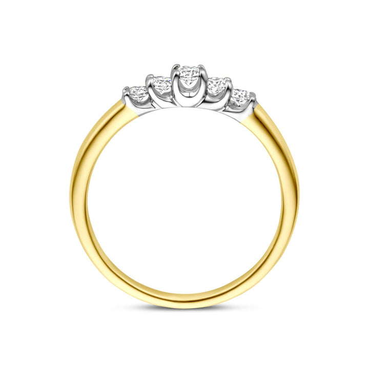 14k bicolor ring met 0.30ct diamant