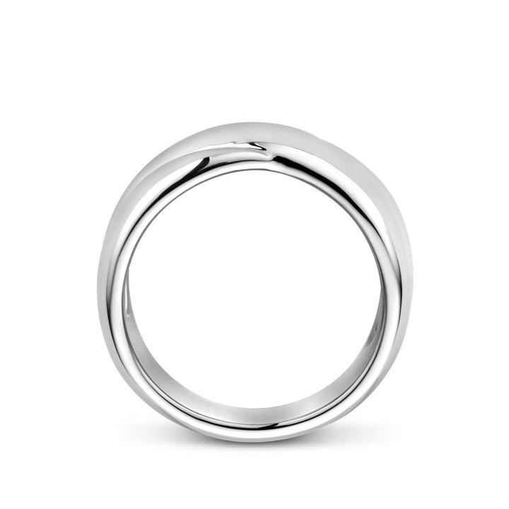 Zilveren dames ring – Gerhodineerd 925 zilver, 9,5 mm breed