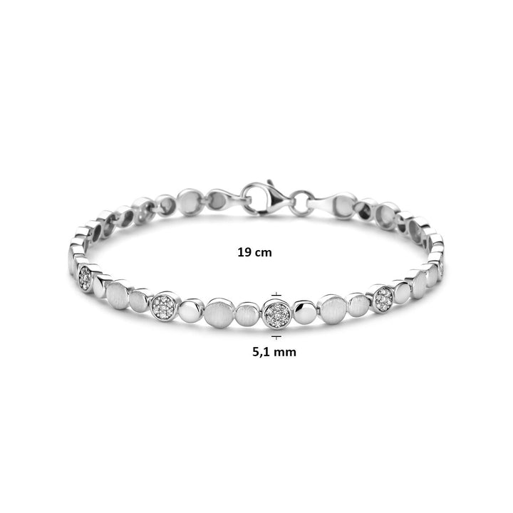 Zilveren armband met zirkonia – gerhodineerd 925 zilver 5,1 mm 19 cm