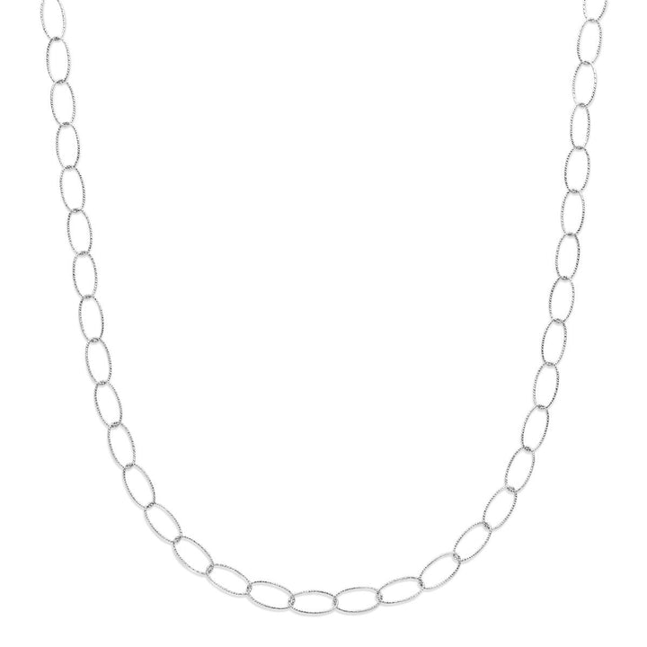 Zilveren dames ketting gerhodineerd anker schakel 6,4 mm 45 cm
