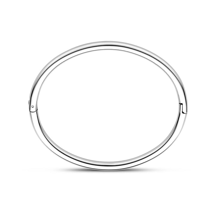 Stalen bangle dames met scharnier zilverkleurig 4 mm 60 mm