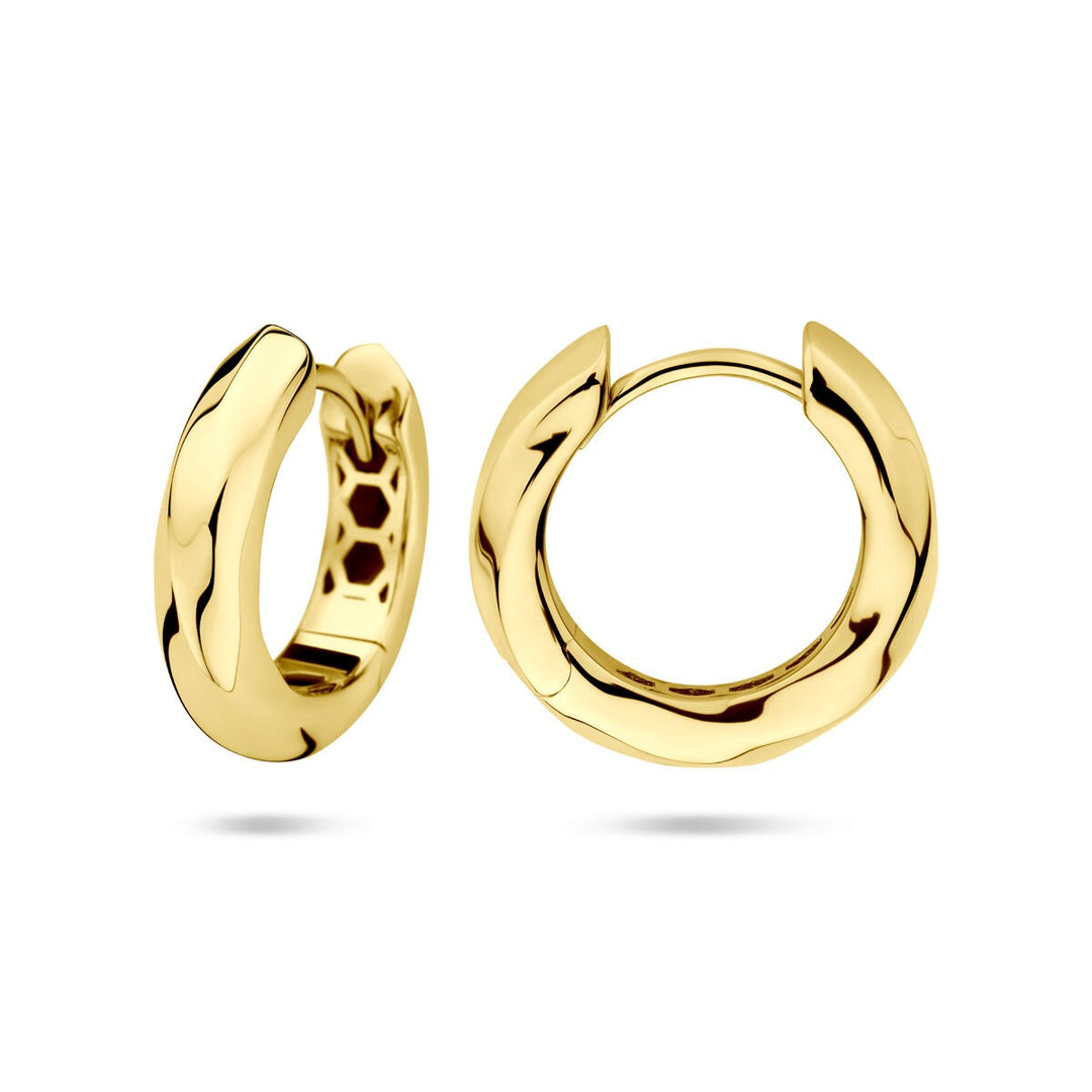 14k Geelgouden Klapoorringen Dames – Tijdloze Elegantie in Strakke Vormgeving