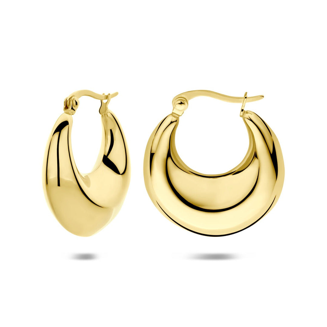 Goudkleurige stalen oorringen 28x10mm