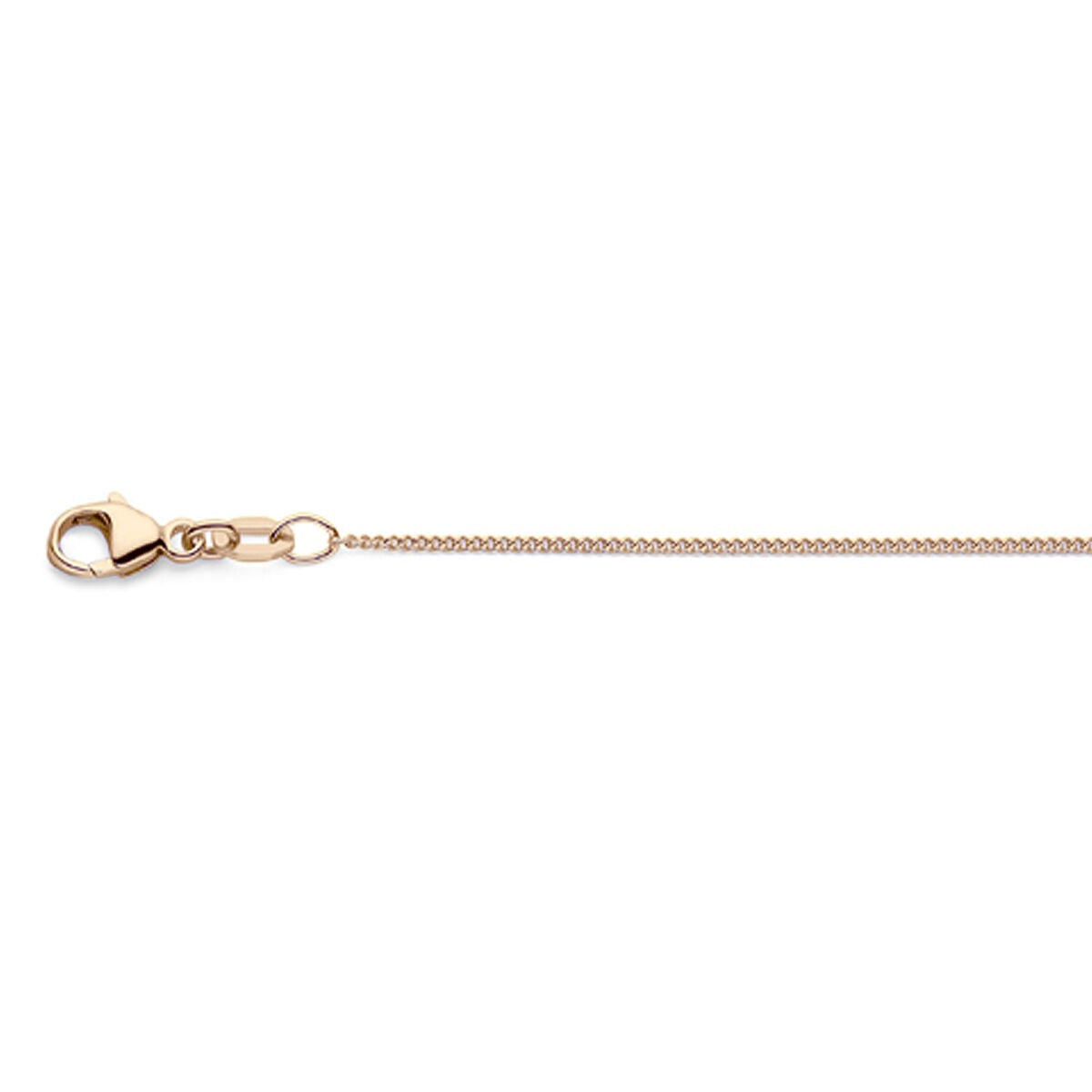 Roze gouden gourmette ketting van 45 cm met een stevige sluiting.