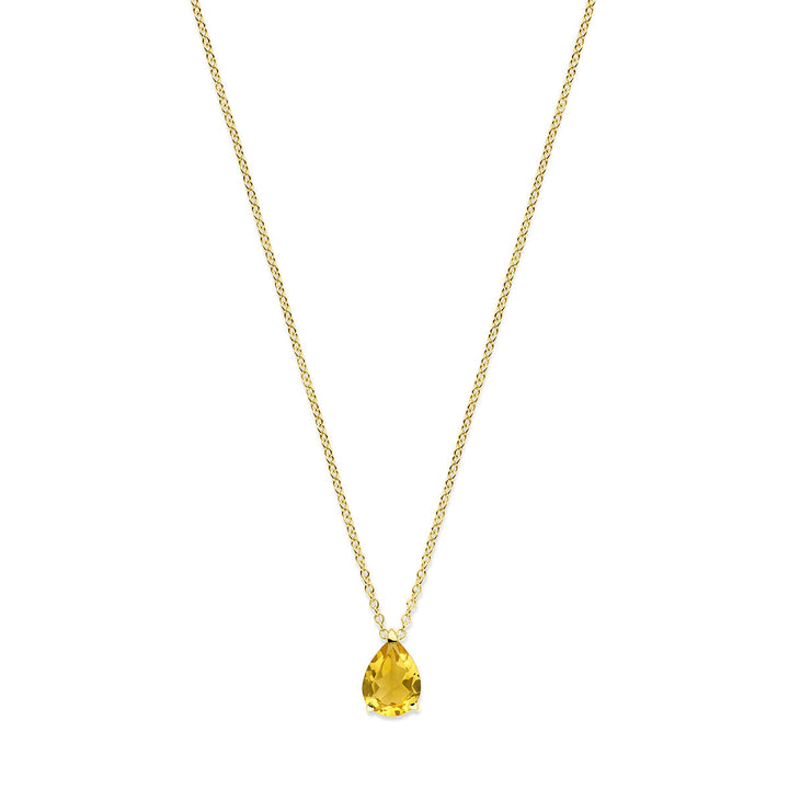 14k Geelgouden collier met citrien