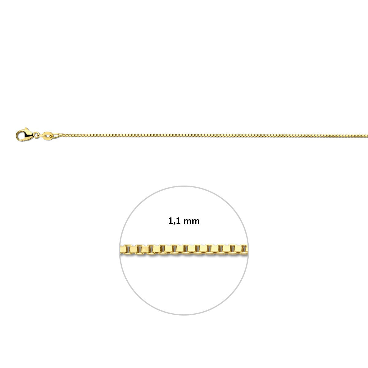 14k Geelgouden armband met Venetiaanse schakel – 1.1mm