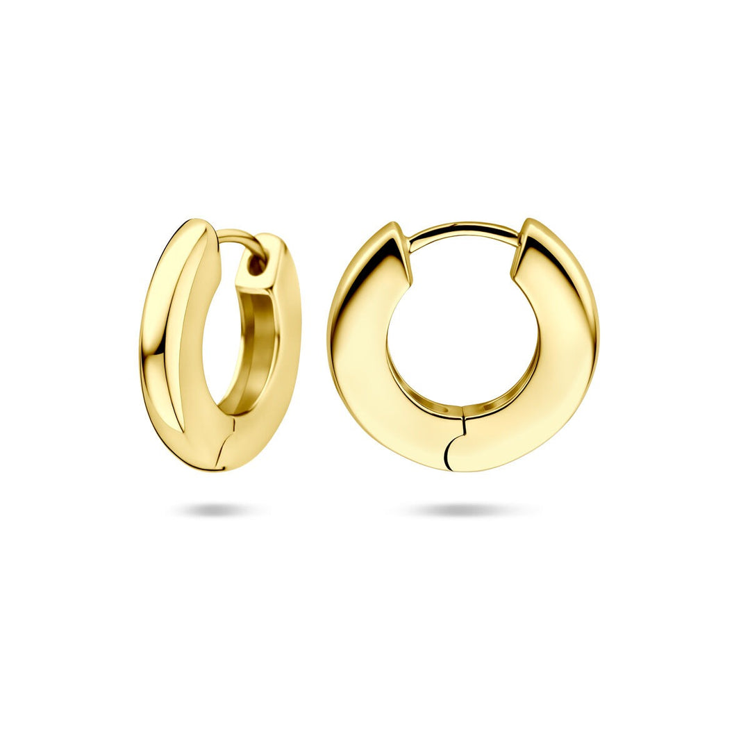 Vergulde zilveren klapoorringen – 925 zilver met geelgoudkleurige plating 15,5 mm