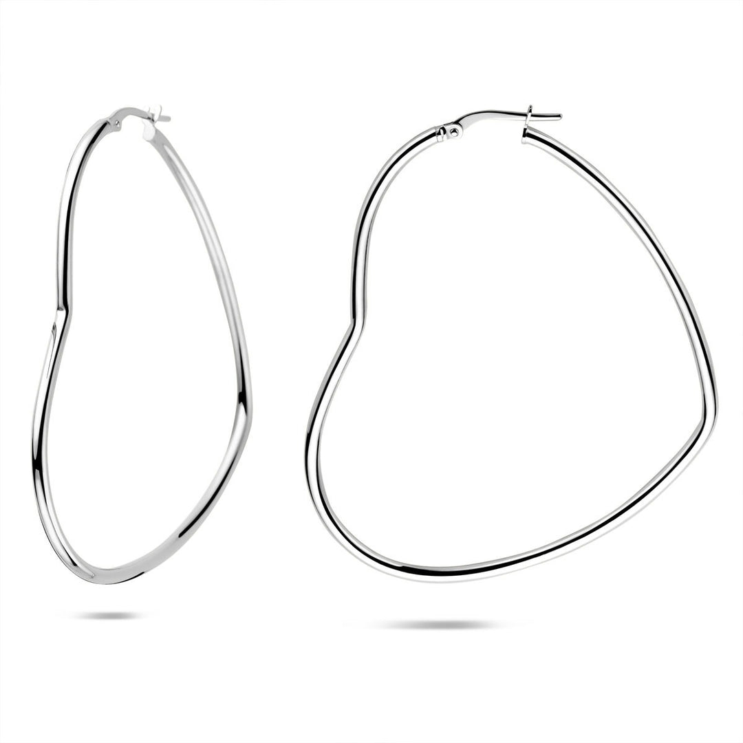 Zilveren oorringen in hartvorm – gerhodineerd 925 zilver