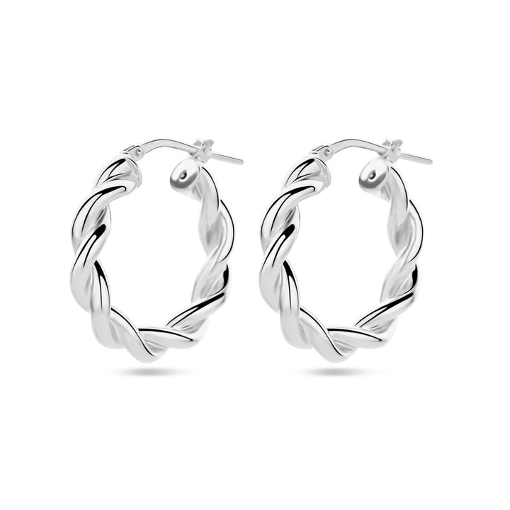 Ohrringe gedrehtes Röhrensilber rhodiniert