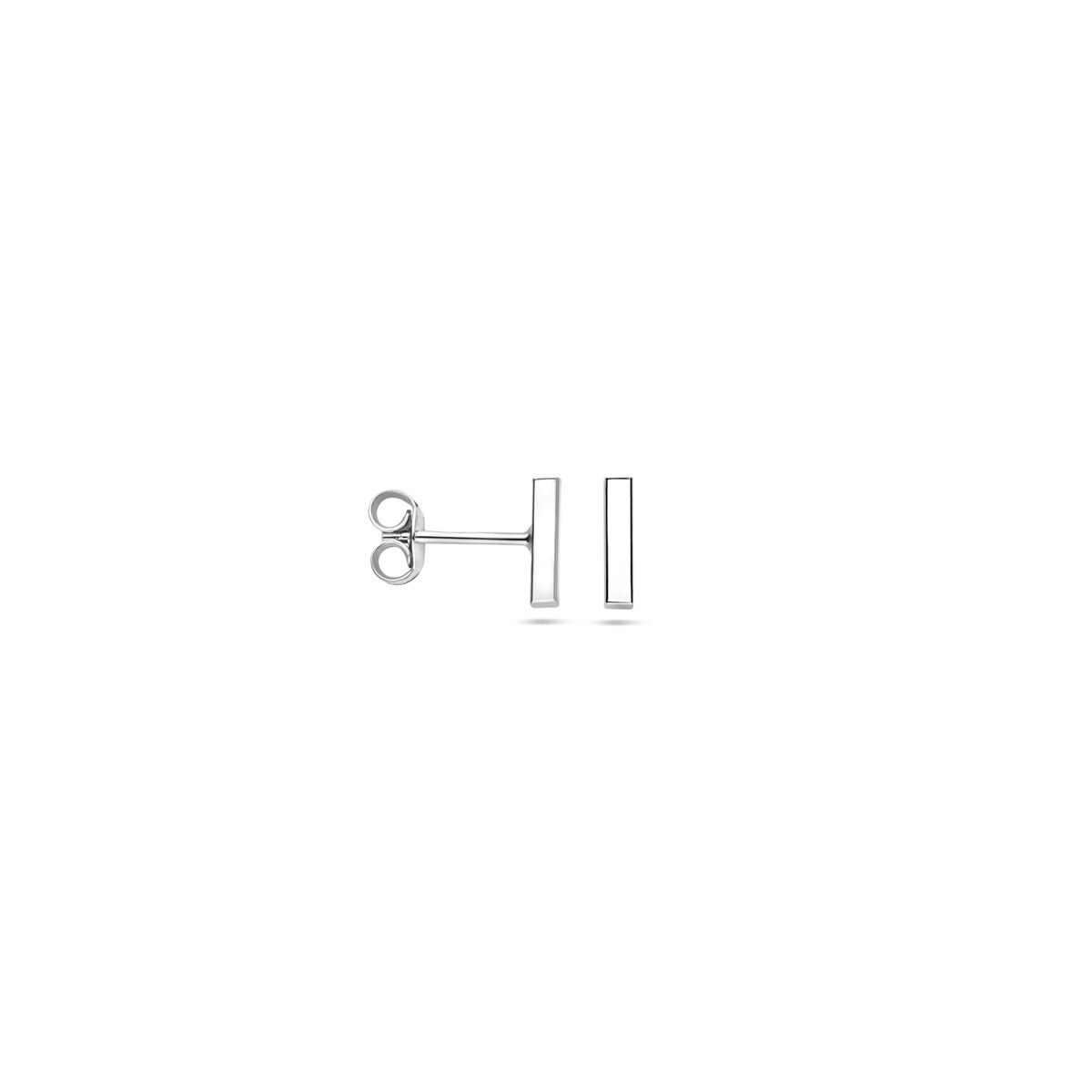 stud earrings bar silver white