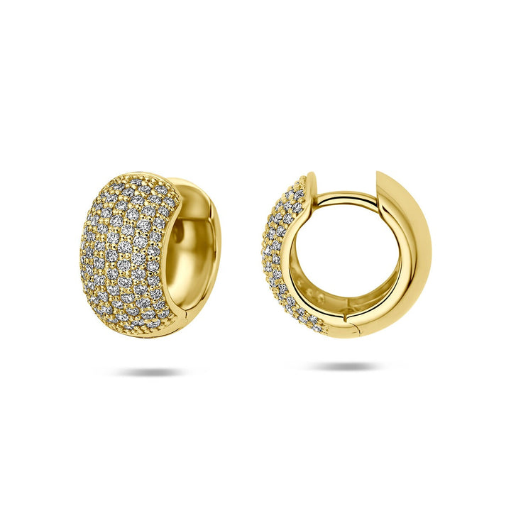 14k Geelgouden klapoorringen met lab grown diamant