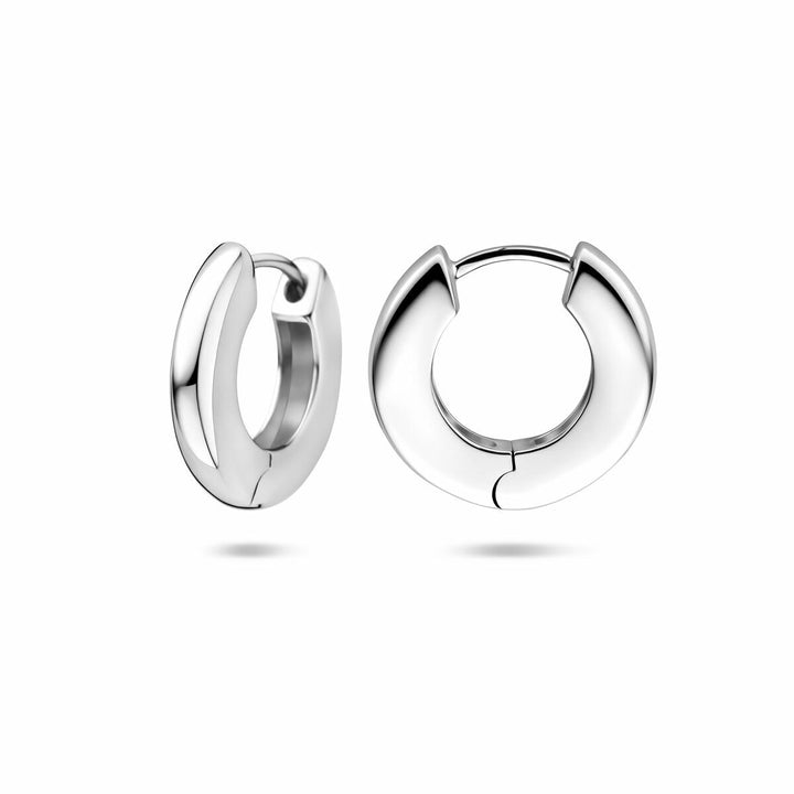 Zilveren oorringen met scharniersluiting – gerhodineerd 925 zilver