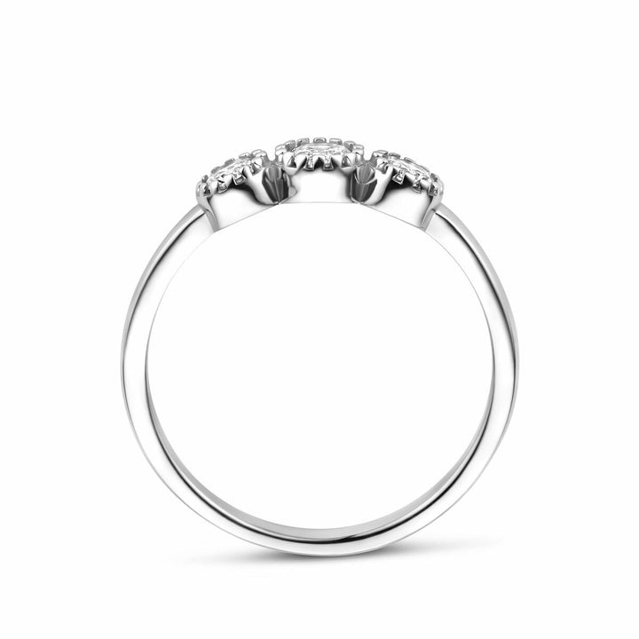 Zilveren damesring met zirkonia – gerhodineerd 925 zilver