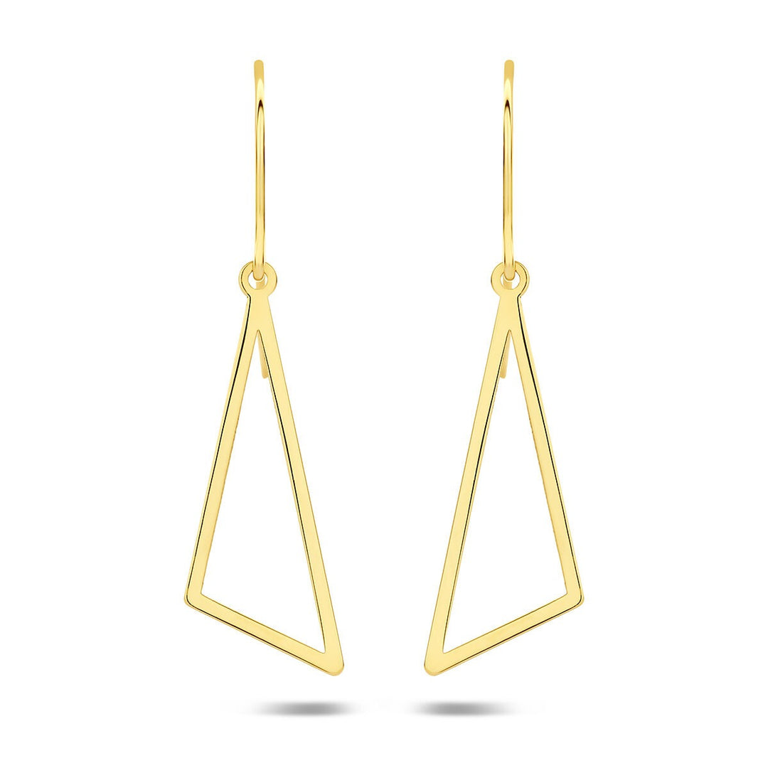 14k Geelgouden Oorhangers Driehoek