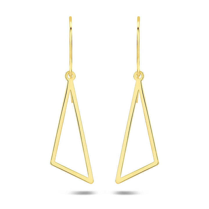 14k Geelgouden Oorhangers Driehoek