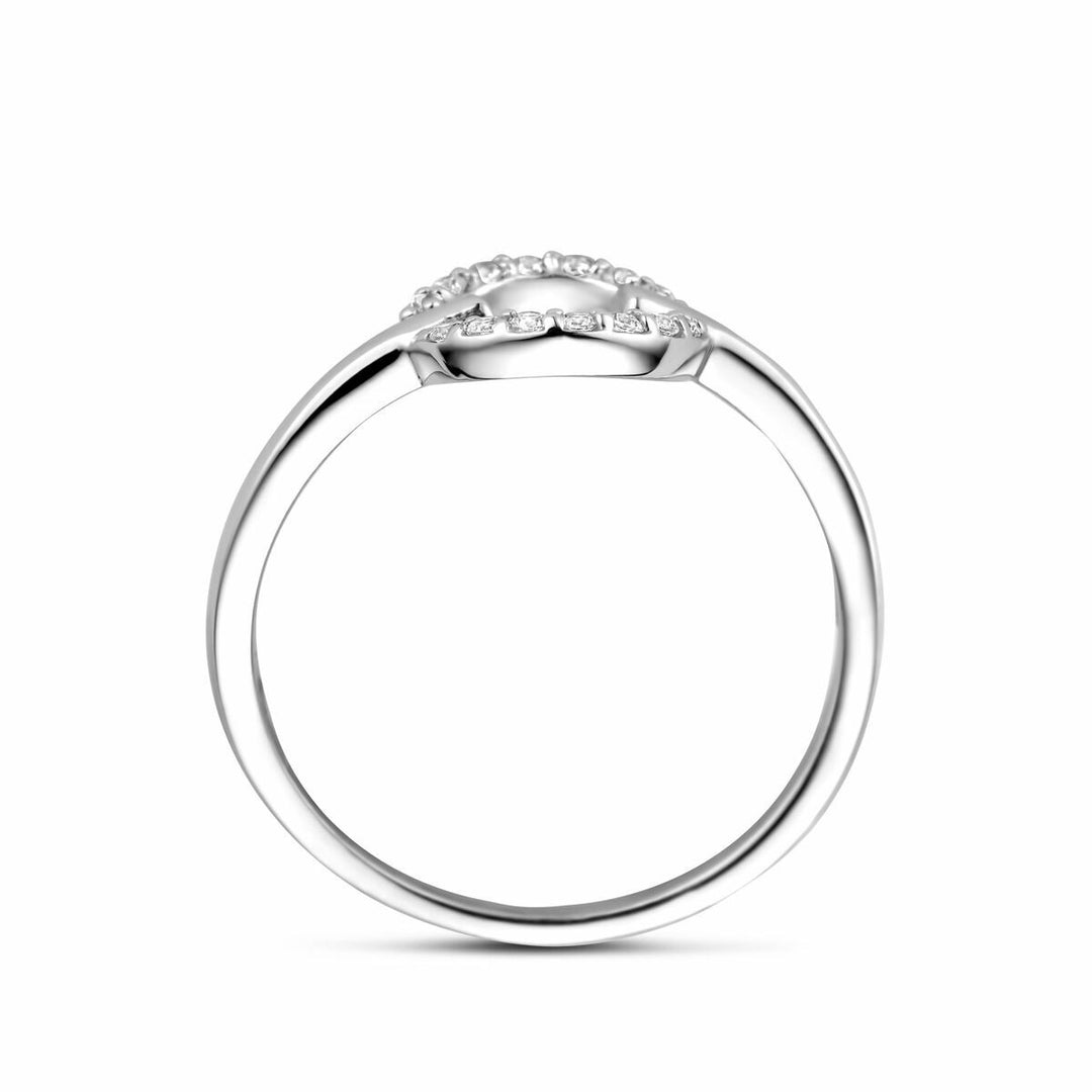 Zilveren dames ring met zirkonia – gerhodineerd