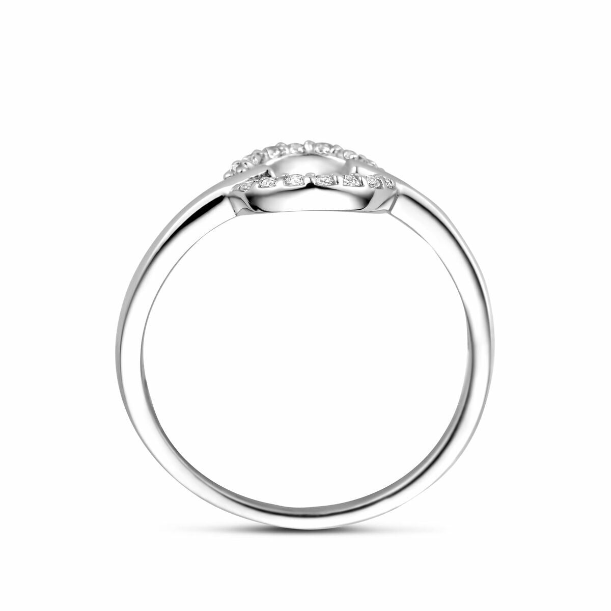 Zilveren dames ring met zirkonia – gerhodineerd