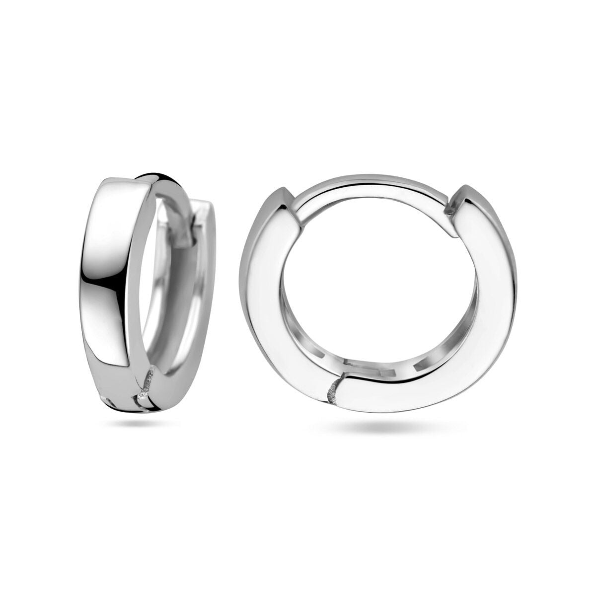 Gerhodineerde zilveren klapoorringen vlak 2,5 mm