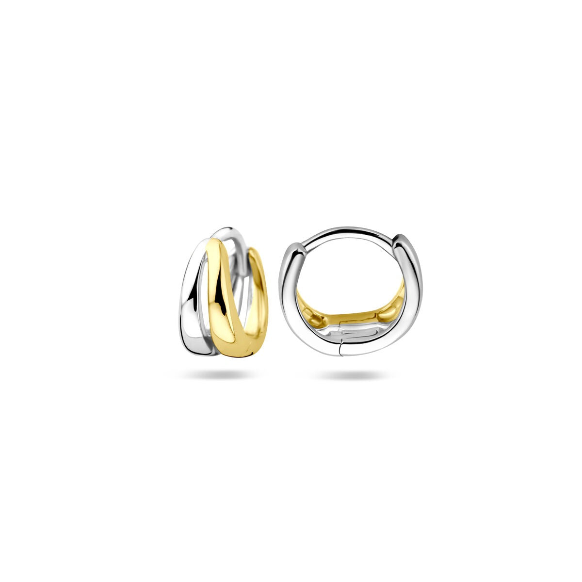 Vergulde zilveren klapoorringen – geelgoud op 925 zilver, 10 x 6 mm
