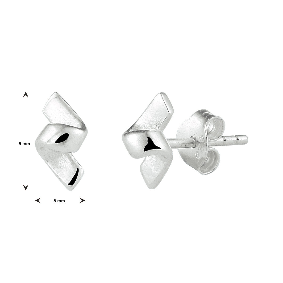 ear studs silver white