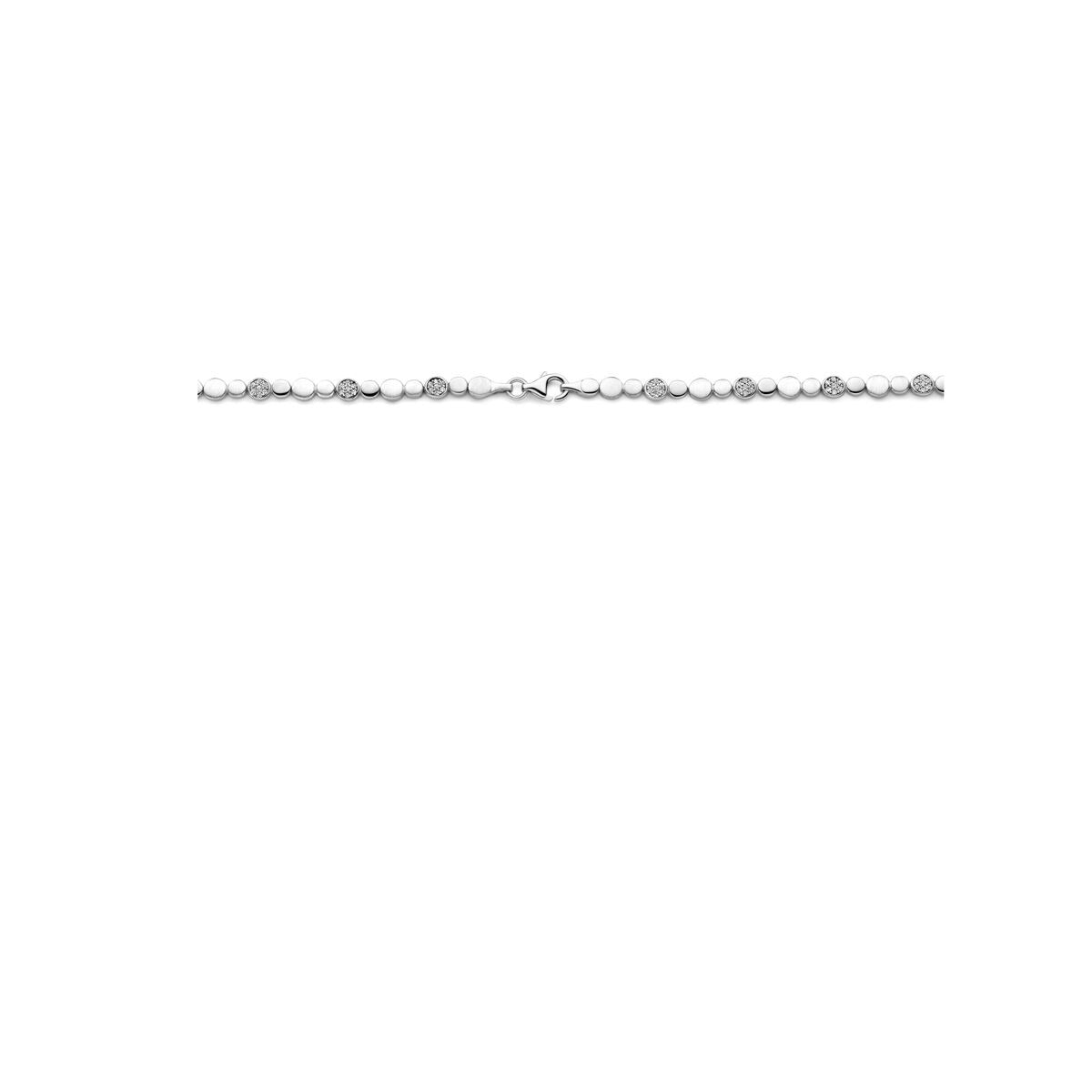 Zilveren dames ketting met zirkonia – gerhodineerd 925 zilver 5,1 mm 45 cm