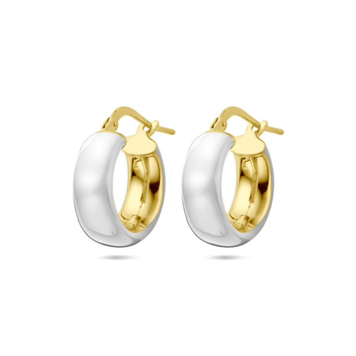earrings white enamel 1 micron silver gold plated (yellow)