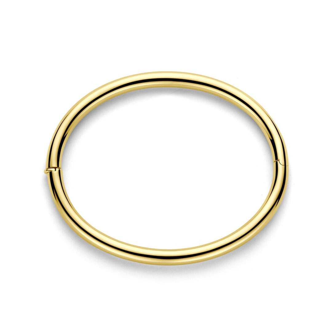 14k Geelgouden dames bangle armband – 5 mm breed