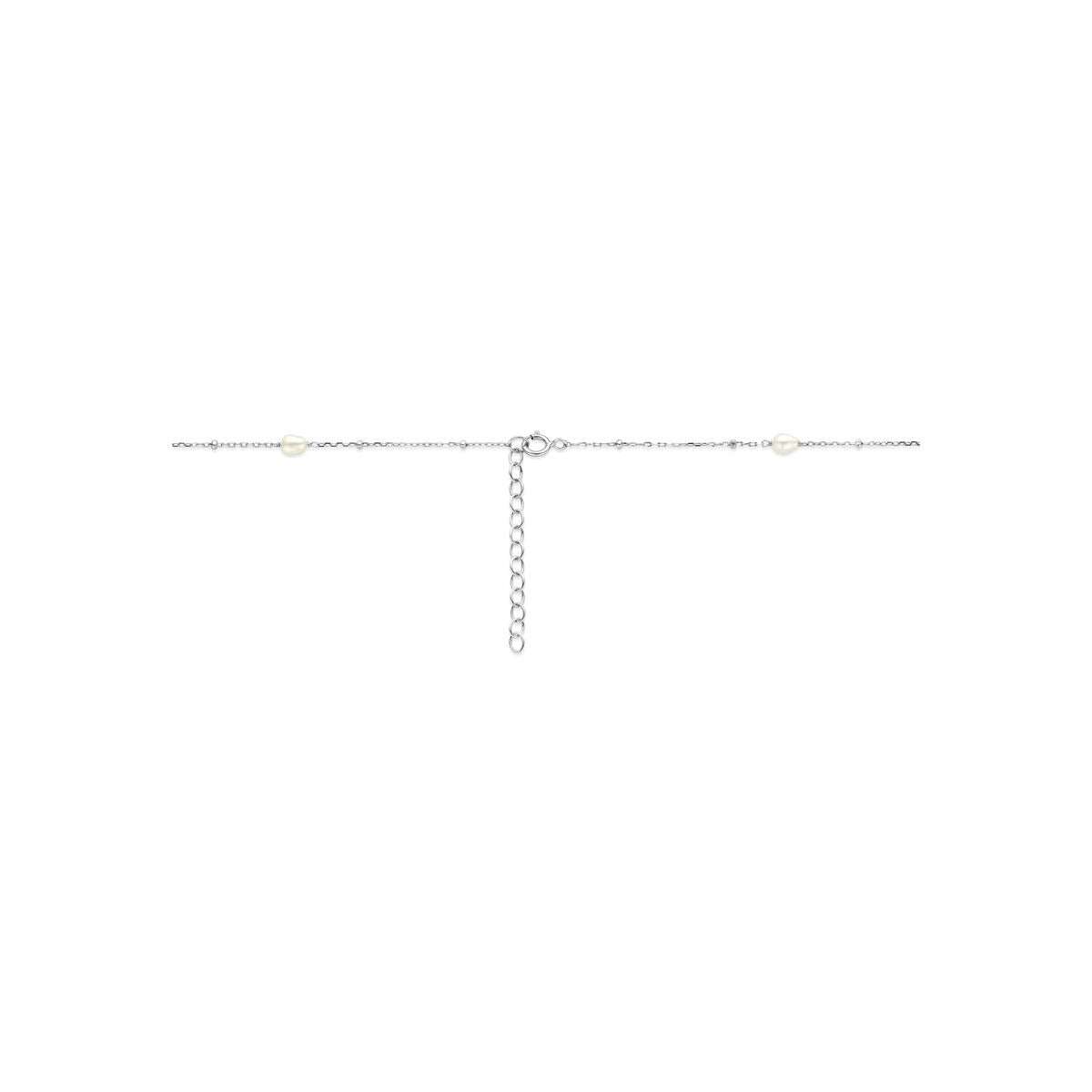Gerhodineerd 925 zilveren collier met parels