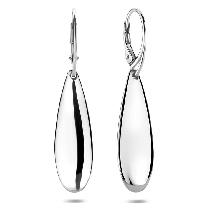 Zilveren oorhangers dames – druppelvormig design 48 mm