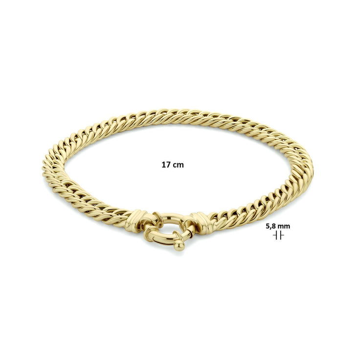 Gouden dames armband 14k – gourmet schakel 5,8 mm 17 cm
