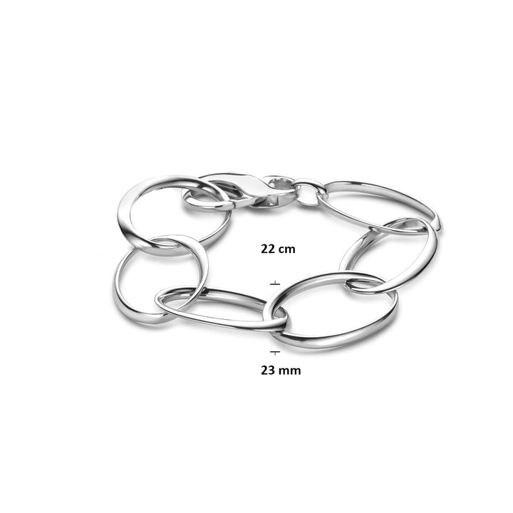 armband 23 mm 22 cm zilver gerhodineerd