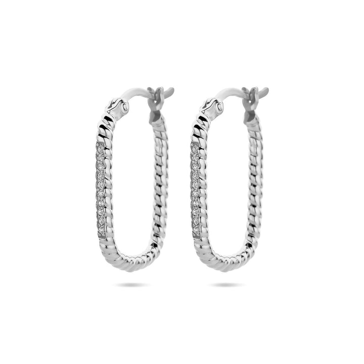 earrings zirconia silver rhodium plated