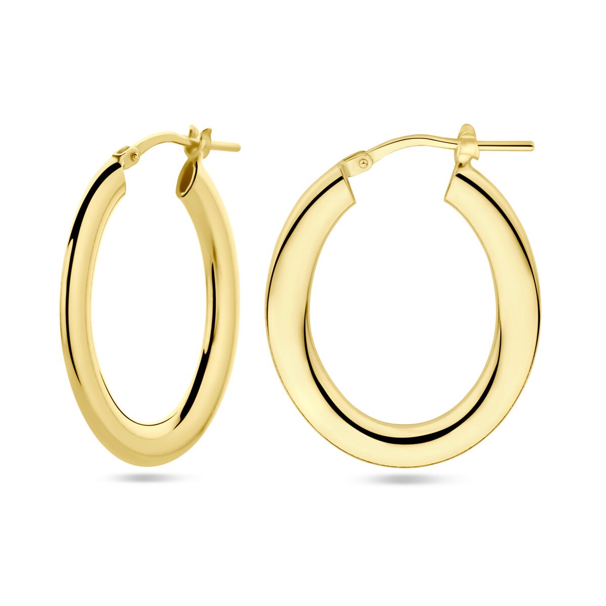 Vergulde zilveren oorringen dames – geelgoud op 925 zilver, 29 mm