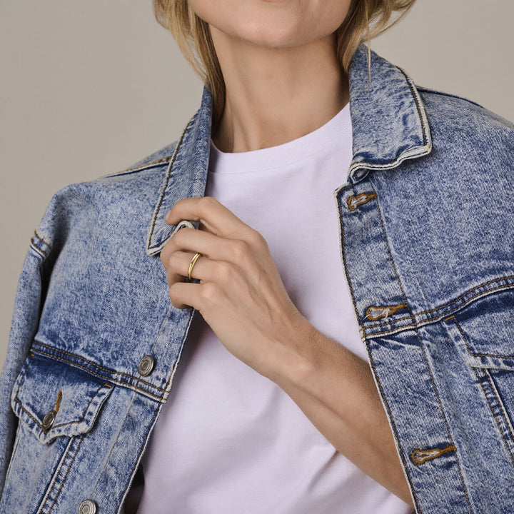 14k Geelgouden ring – dubbele band met verfijnde symmetrie