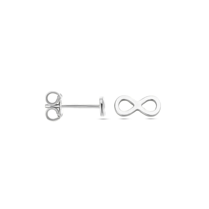 ear studs infinity silver rhodium plated