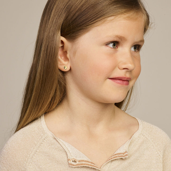 Vergulde zilveren klavertje oorknoppen – kindersieraad