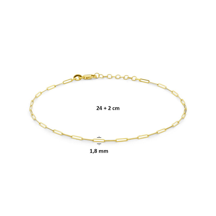 14k geelgouden enkelbandje – zomerse elegantie in puur goud