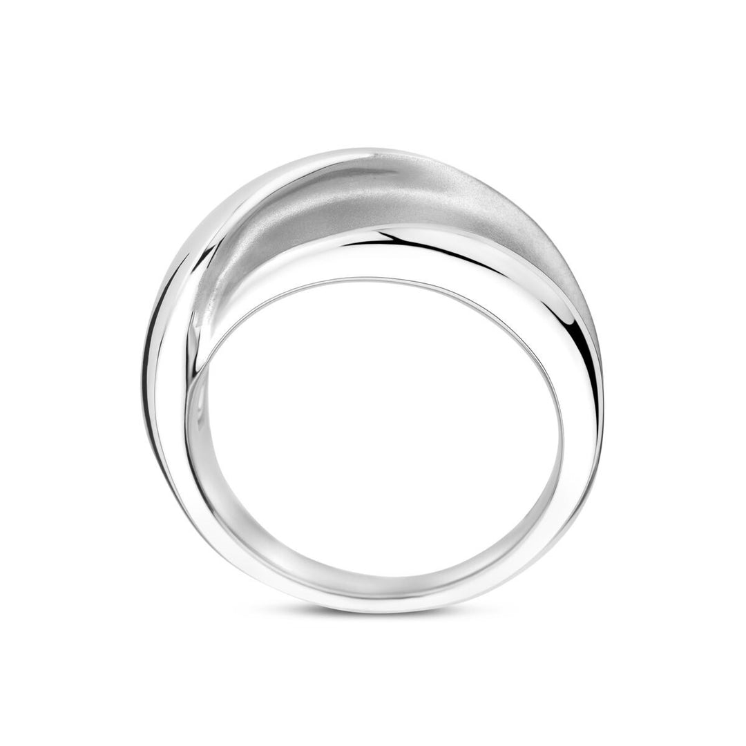 Gerhodineerd 925 Zilveren Ring – Poli/Mat Afwerking voor Dames