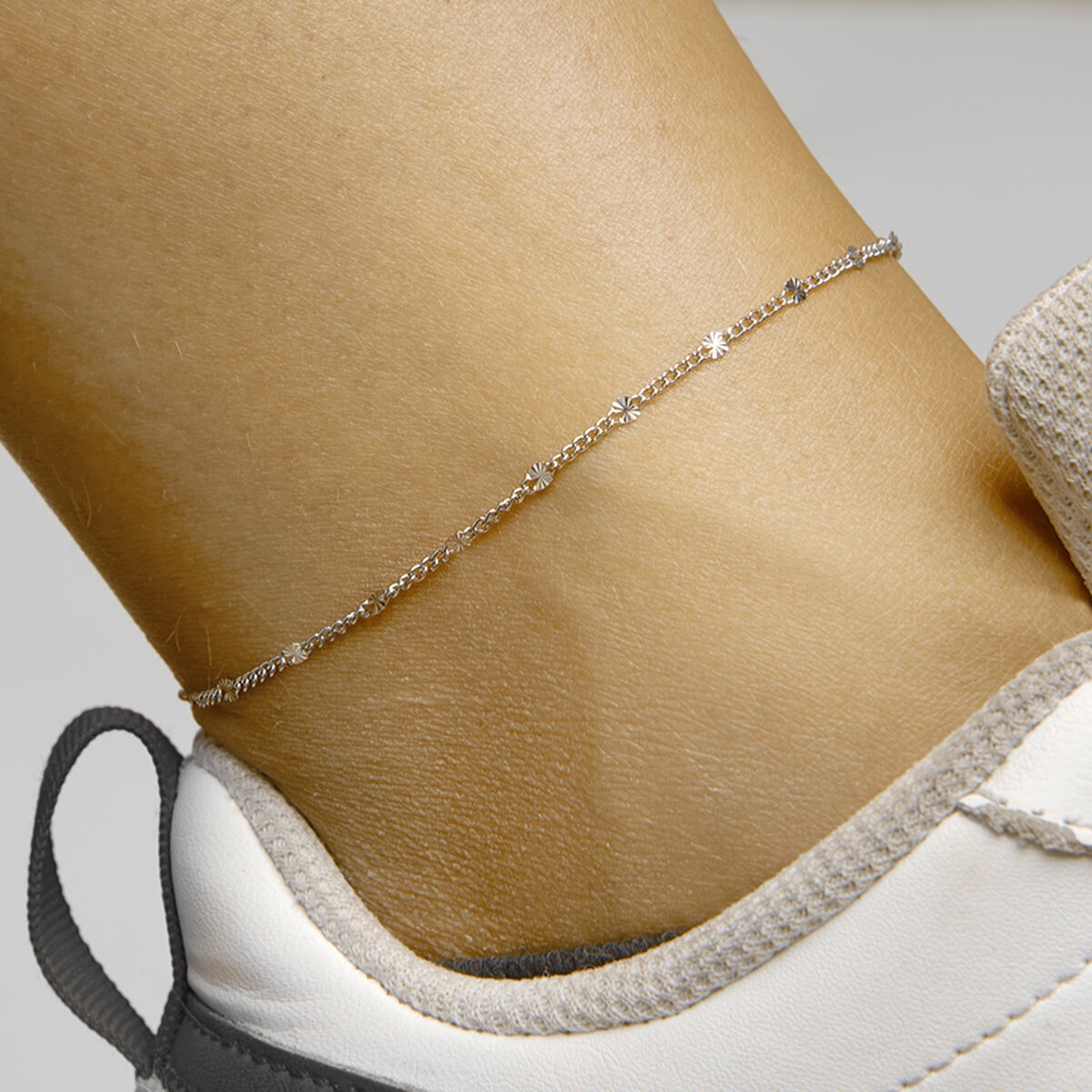 anklet 2.5 mm 24 + 2 cm silver rhodium plated