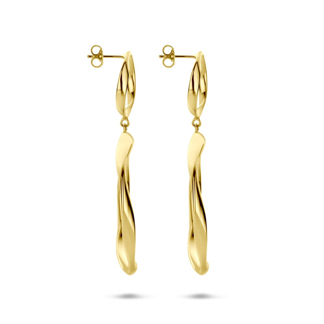 Verguld zilveren oorhangers – geelgoud op 925 zilver 66 mm 1 micron